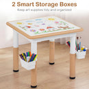 Olakids Kids Table & Chair Set, Height Adjustable, Graffiti Desktop, Storage, for Learning & Drawing