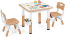 Olakids Kids Table & Chair Set, Height Adjustable, Graffiti Desktop, Storage, for Learning & Drawing