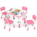 Olakids Kids Table and 4 Chairs Set, Height Adjustable Children Activity Desk for Learning Dining Arts Crafts