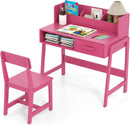 OLAKIDS Table and Chair Set, Toddler Wooden Student Study Desk with Chair Storage Boys Girls 3+ Years Old