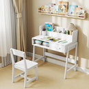 OLAKIDS Table and Chair Set, Toddler Wooden Student Study Desk with Chair Storage Boys Girls 3+ Years Old