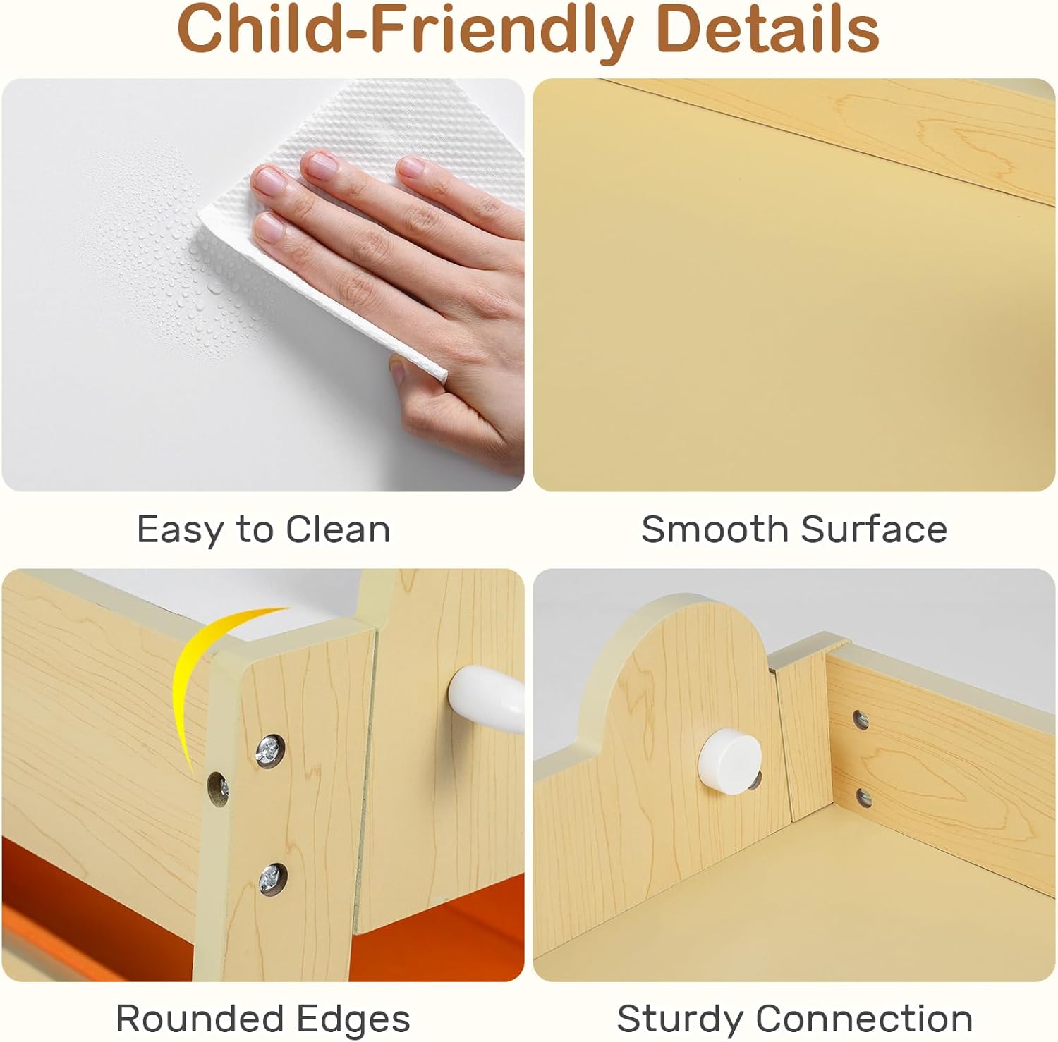 INFANS Kids Table and Chair Set, 4 in 1 Wooden Activity Desk with Reversible Detachable Tabletop