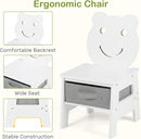 INFANS Kids Table and Chair Set, 4 in 1 Wooden Activity Desk with Reversible Detachable Tabletop