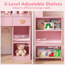 Olakids Kids Vanity Set, 360° Swivel Mirror, Storage & Adjustable Shelves, Table Chair for Girls 3+