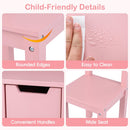Olakids Kids Vanity Table & Chair Set, Princess Makeup Desk with Mirror, Storage Shelves & Drawers, Pretend Playset for Girls 3+