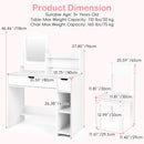 Olakids Kids Vanity Table & Chair Set, Princess Makeup Desk with Mirror, Storage Shelves & Drawers, Pretend Playset for Girls 3+