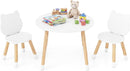 Olakids Kids Table and Chair Set, Toddler 3-Piece Round Desk for Playing Eating Drawing Reading Art Crafts