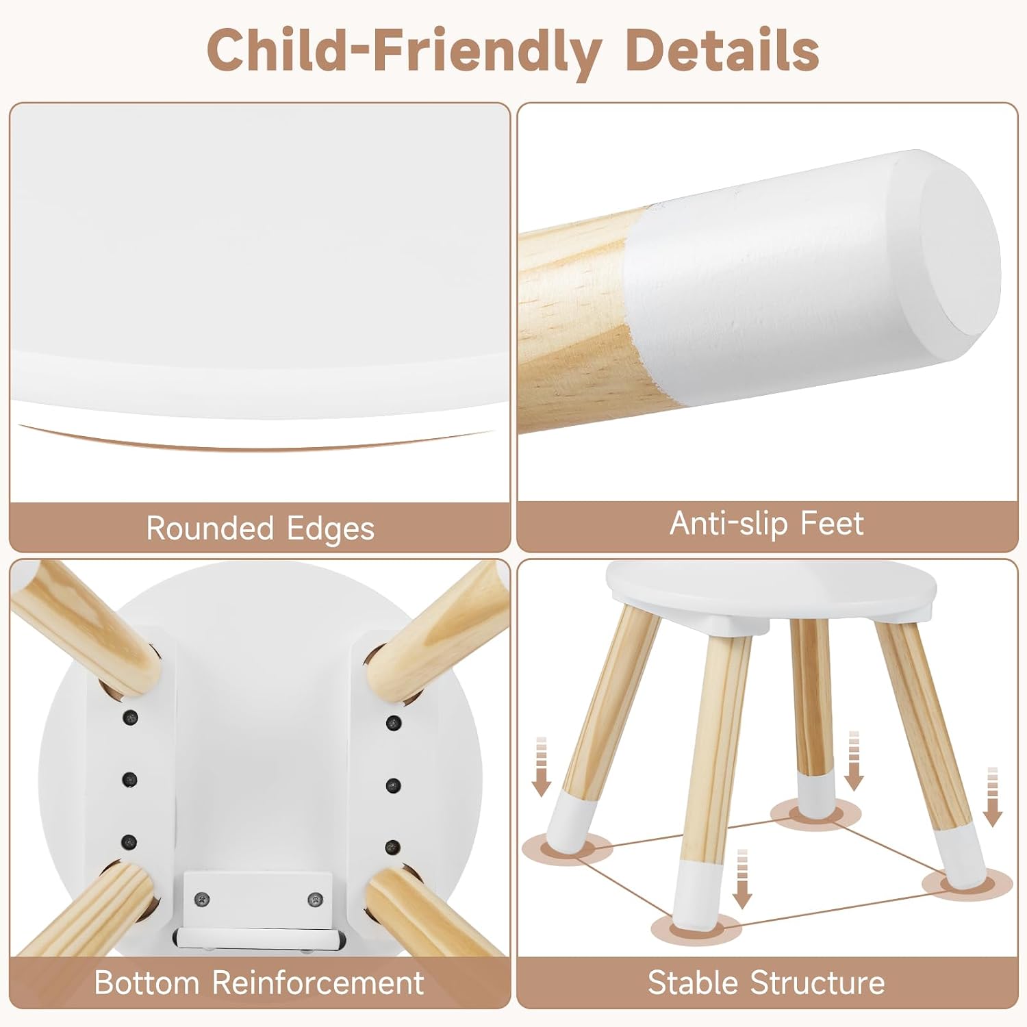 Olakids Kids Table and Chair Set, Toddler 3-Piece Round Desk for Playing Eating Drawing Reading Art Crafts