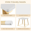 OLAKIDS Table and Chair Set, Wooden Toddler 3-Piece Desk for Playing Eating Drawing Reading Art Crafts
