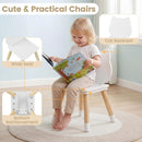 OLAKIDS Table and Chair Set, Wooden Toddler 3-Piece Desk for Playing Eating Drawing Reading Art Crafts