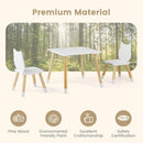 OLAKIDS Table and Chair Set, Wooden Toddler 3-Piece Desk for Playing Eating Drawing Reading Art Crafts