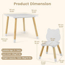 OLAKIDS Table and Chair Set, Wooden Toddler 3-Piece Desk for Playing Eating Drawing Reading Art Crafts