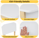 Olakids Kids Art Table and Chair Set, Wooden Multi Activity Desk with Roll Paper 2 Storage Shelves 4 Paint Cups