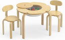 OLAKIDS Wooden Kids Table and Chair Set with Storage Basket 3-Piece Toddler Activity Furniture
