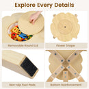 OLAKIDS Wooden Kids Table and Chair Set with Storage Basket 3-Piece Toddler Activity Furniture