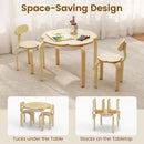 OLAKIDS Wooden Kids Table and Chair Set with Storage Basket 3-Piece Toddler Activity Furniture