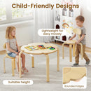 OLAKIDS Wooden Kids Table and Chair Set with Storage Basket 3-Piece Toddler Activity Furniture