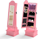 OLAKIDS Kids Jewelry Armoire Cabinet with LED Lights Unicorn Theme Children Vanity Dress Up Storage Rack for Girls
