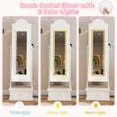 OLAKIDS Kids Jewelry Armoire Cabinet with LED Lights Unicorn Theme Children Vanity Dress Up Storage Rack for Girls