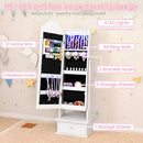 OLAKIDS Kids Jewelry Armoire Cabinet with LED Lights Unicorn Theme Children Vanity Dress Up Storage Rack for Girls
