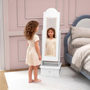 OLAKIDS Kids Jewelry Armoire Cabinet with LED Lights Unicorn Theme Children Vanity Dress Up Storage Rack for Girls