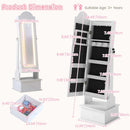OLAKIDS Kids Jewelry Armoire Cabinet with LED Lights Unicorn Theme Children Vanity Dress Up Storage Rack for Girls