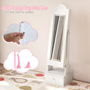 OLAKIDS Kids Jewelry Armoire Cabinet with LED Lights Unicorn Theme Children Vanity Dress Up Storage Rack for Girls