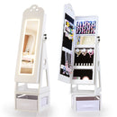 OLAKIDS Kids Jewelry Armoire Cabinet, 360° Swivel Lockable Standing Makeup Organizer