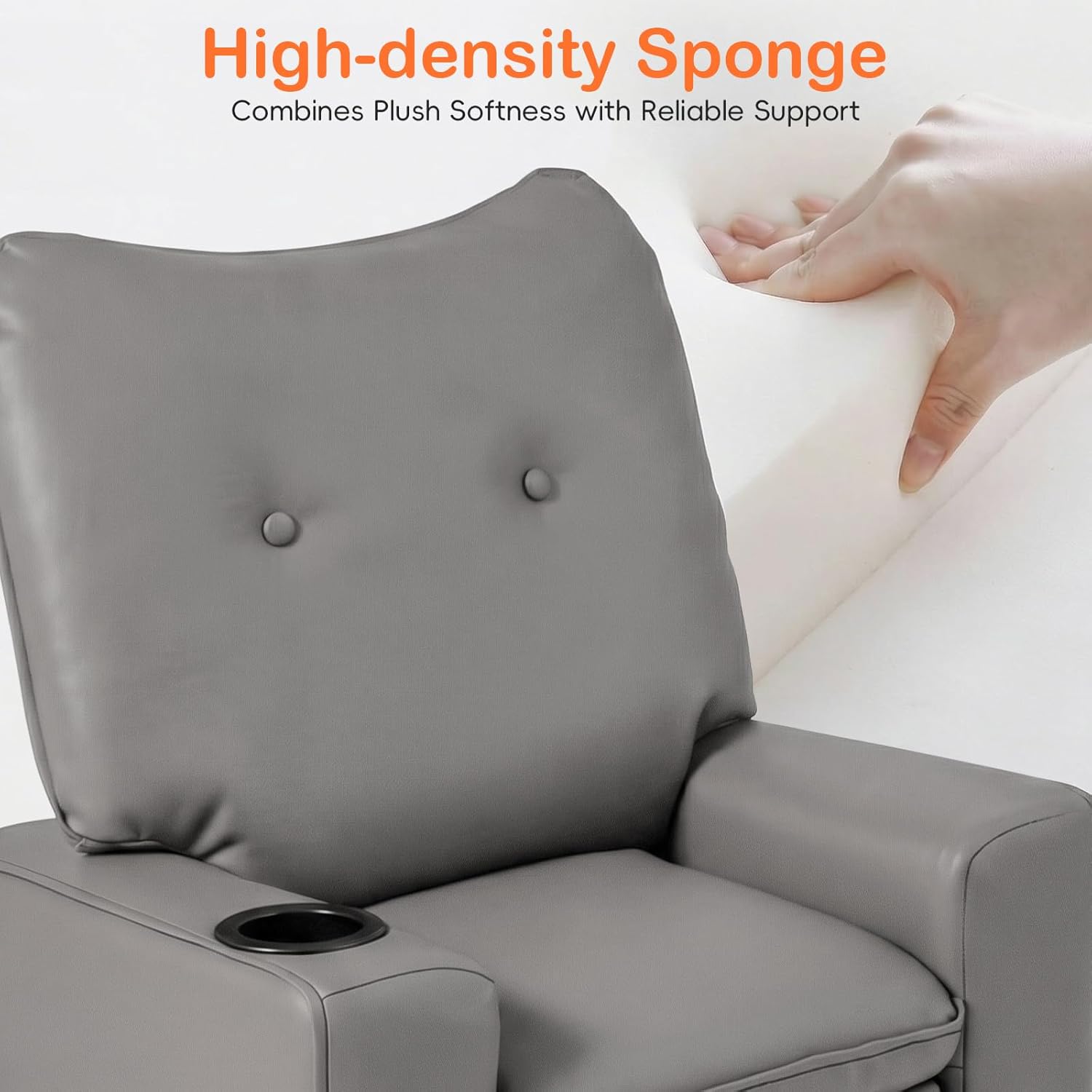 OLAKIDS Toddler Lounge Chair PU Leather Toddler Reclining Couch for Children Boys Girls