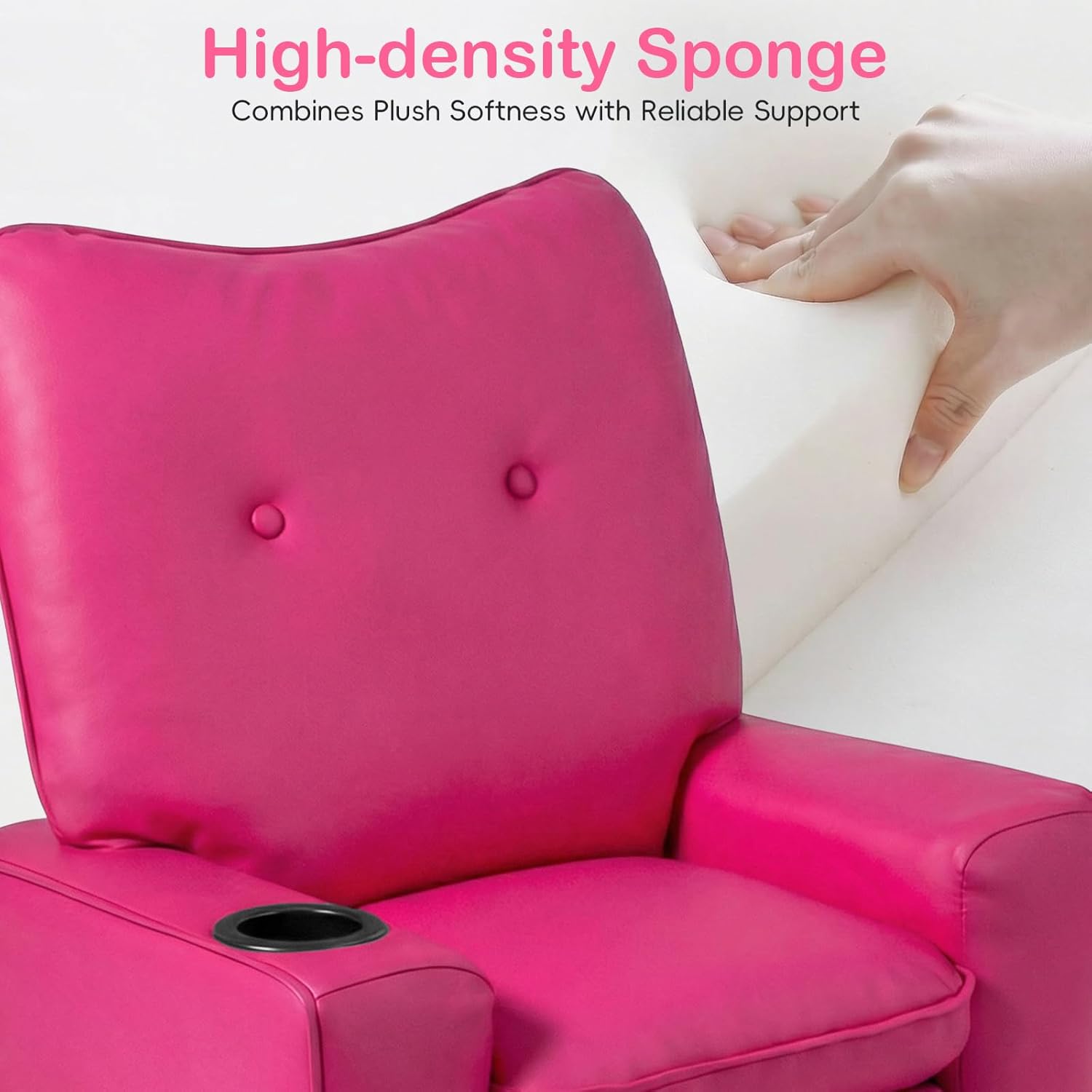 OLAKIDS Toddler Lounge Chair PU Leather Toddler Reclining Couch for Children Boys Girls