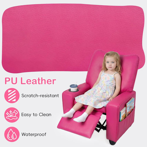 OLAKIDS Toddler Lounge Chair PU Leather Toddler Reclining Couch for Children Boys Girls