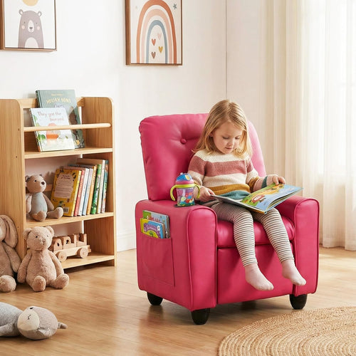 OLAKIDS Kids Recliner, Toddler Lounge Chair with Adjustable Backrest Footrest