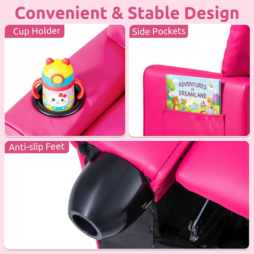 OLAKIDS Kids Recliner, Toddler Lounge Chair with Adjustable Backrest Footrest