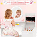 OLAKIDS Kids Vanity with Lights & Mirror, Princess Makeup Desk and Chair Set for Girls 4–9