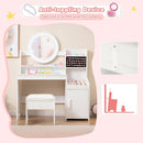 OLAKIDS Kids Vanity with Lights & Mirror, Princess Makeup Desk and Chair Set for Girls 4–9