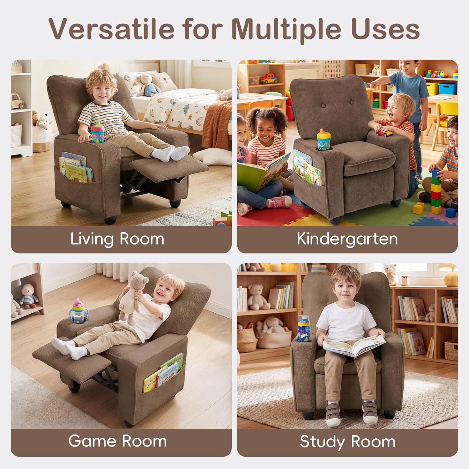 OLAKIDS Kids Recliner, Toddler Lounge Chair with Adjustable Backrest Footrest