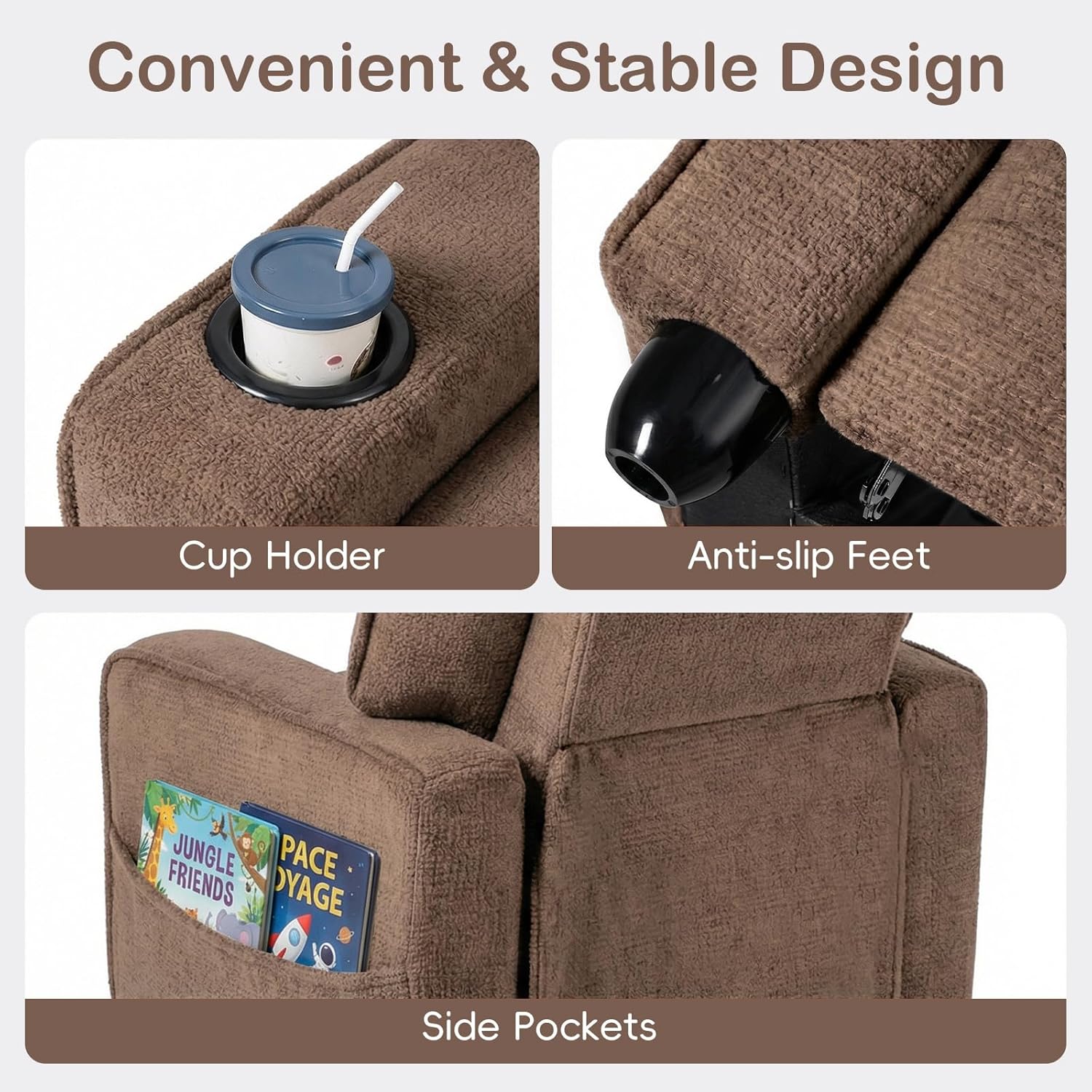 OLAKIDS Kids Recliner, Toddler Lounge Chair with Adjustable Backrest Footrest