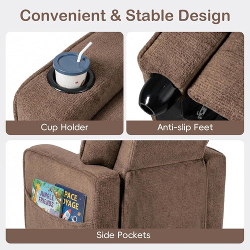 OLAKIDS Kids Recliner, Toddler Lounge Chair with Adjustable Backrest Footrest