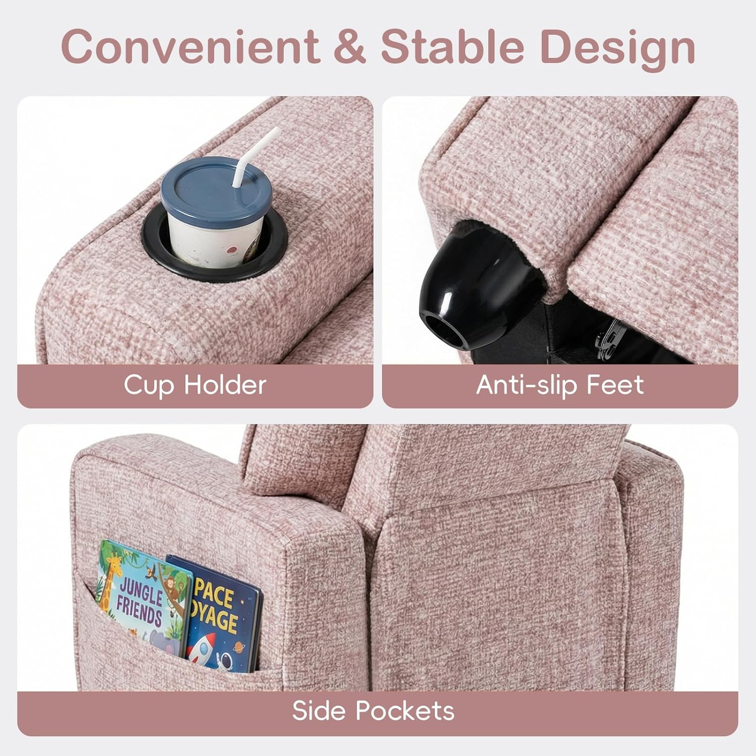 OLAKIDS Kids Recliner, Toddler Lounge Chair with Adjustable Backrest Footrest
