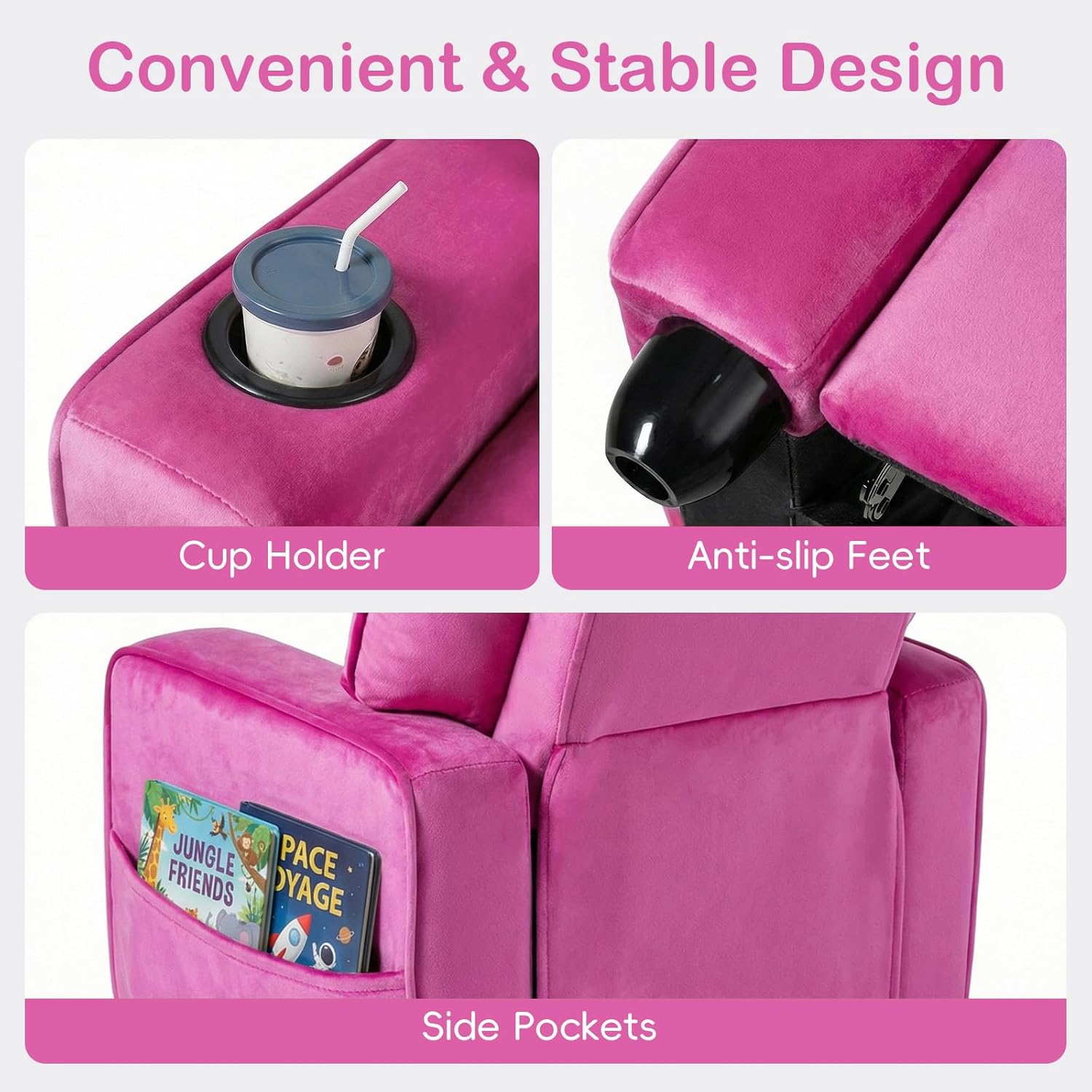 OLAKIDS Kids Recliner, Toddler Lounge Chair with Adjustable Backrest Footrest