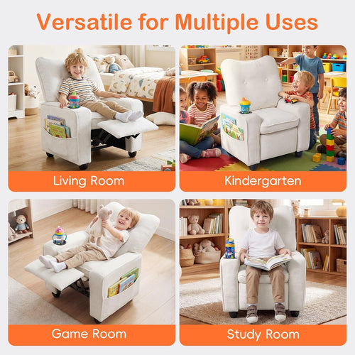 OLAKIDS Kids Recliner, Toddler Lounge Chair with Adjustable Backrest Footrest