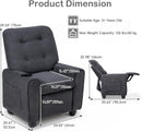OLAKIDS Kids Recliner, Toddler Lounge Chair with Adjustable Backrest Footrest Cup Holder Side Pockets
