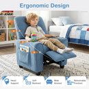 OLAKIDS Kids Recliner, Toddler Lounge Chair with Adjustable Backrest Footrest Cup Holder Side Pockets