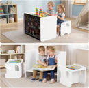 Olakids Montessori Weaning Table & Chair Set, Height Adjustable, with Blackboard & 2 Chairs, for Toddlers 1-3