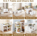 Olakids Montessori Weaning Table & Chair Set, Height Adjustable, with Blackboard & 2 Chairs, for Toddlers 1-3