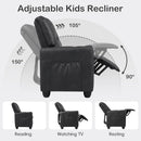 Olakids Kids Recliner, Double Toddler Lounge Chair with 105° to 150° Adjustable Backrest Cup Holder Footrest Side Pockets, PU Leather Children Couch