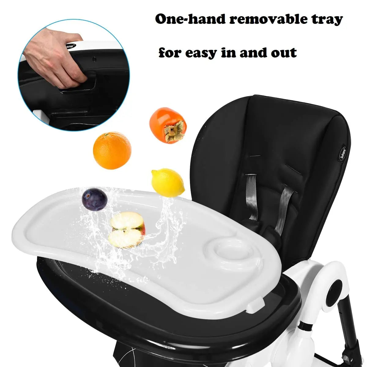High Chair with One-Hand Removable TrayFoldable for Baby INFANS