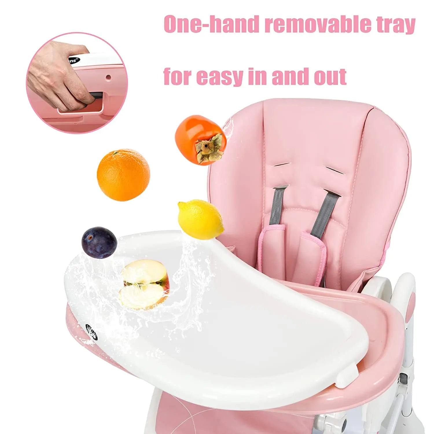 High Chair with One-Hand Removable TrayFoldable for Baby INFANS