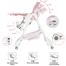 High Chair with One-Hand Removable TrayFoldable for Baby INFANS