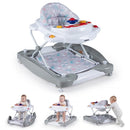INFANS Baby Walker, 5 in 1 Behind Walker Learning Seated Rocker Bouncer with Removable Music Tray, Adjustable Height